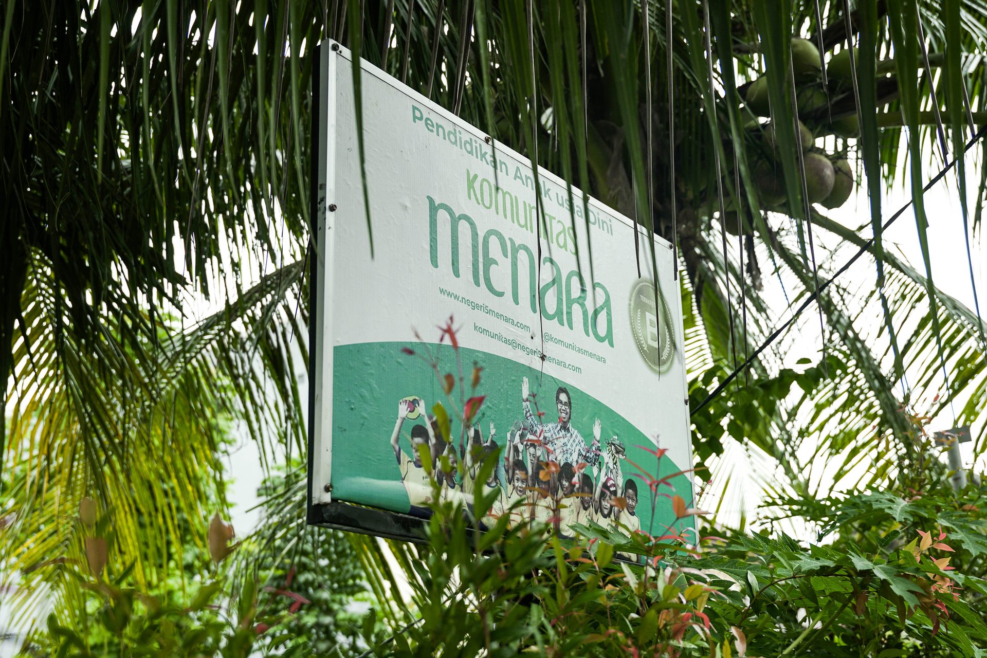 PAUD school sign at a Telaga Charity project