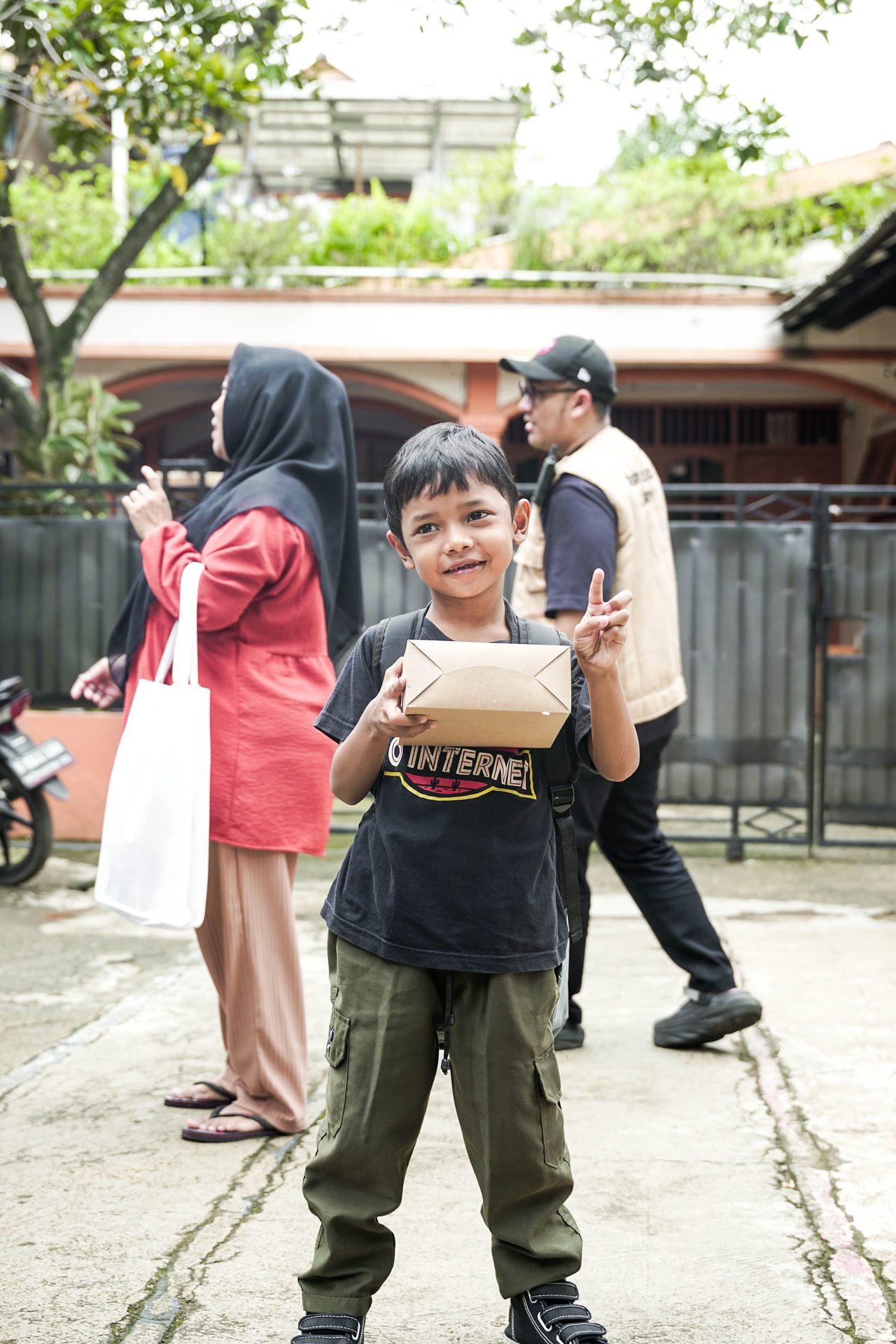 Food distribution event in Indonesia